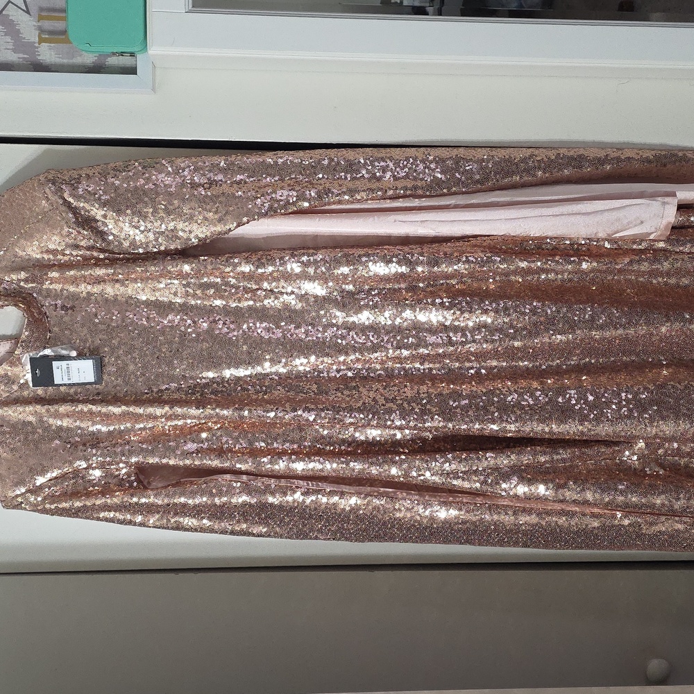 City Chic Nude Sequin Dress (Rose Gold) Size 18